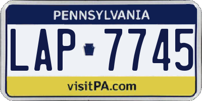 PA license plate LAP7745