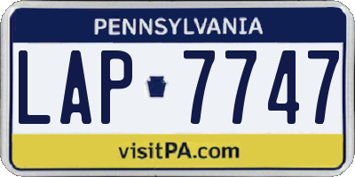 PA license plate LAP7747