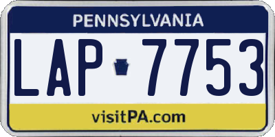 PA license plate LAP7753