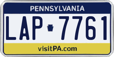 PA license plate LAP7761