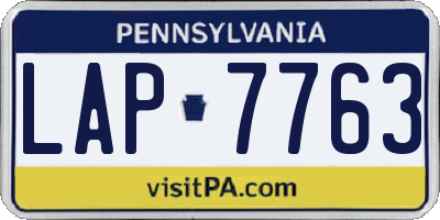 PA license plate LAP7763