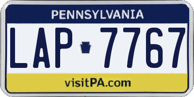 PA license plate LAP7767