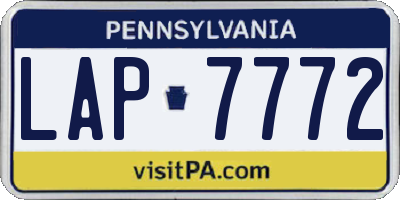 PA license plate LAP7772