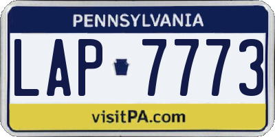 PA license plate LAP7773