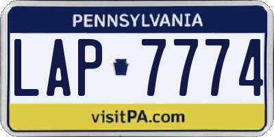 PA license plate LAP7774