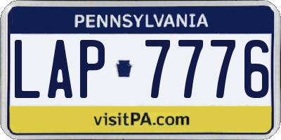 PA license plate LAP7776