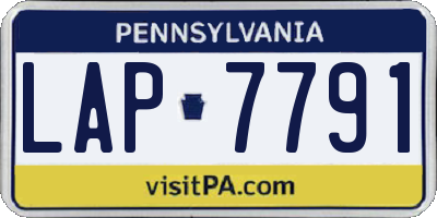 PA license plate LAP7791