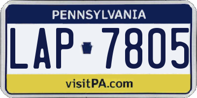 PA license plate LAP7805