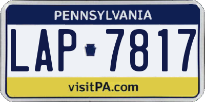 PA license plate LAP7817