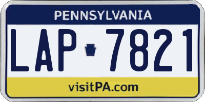 PA license plate LAP7821
