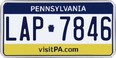 PA license plate LAP7846