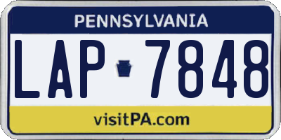 PA license plate LAP7848