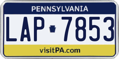 PA license plate LAP7853