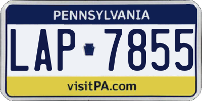 PA license plate LAP7855