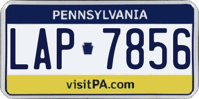 PA license plate LAP7856
