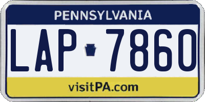 PA license plate LAP7860