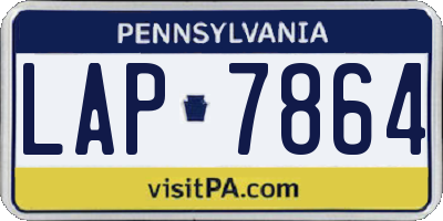 PA license plate LAP7864