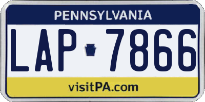 PA license plate LAP7866