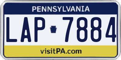 PA license plate LAP7884