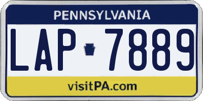 PA license plate LAP7889