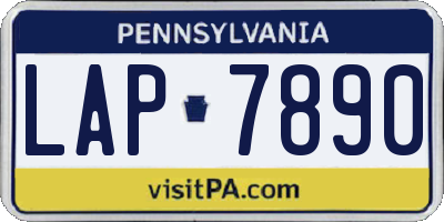 PA license plate LAP7890