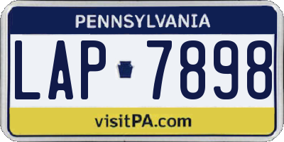 PA license plate LAP7898