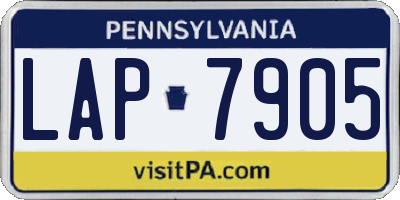 PA license plate LAP7905