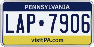 PA license plate LAP7906