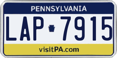 PA license plate LAP7915
