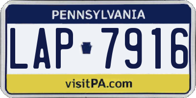 PA license plate LAP7916