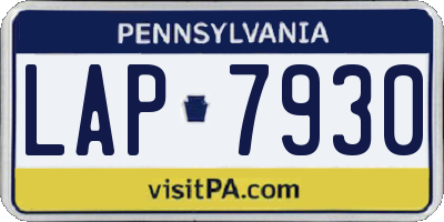 PA license plate LAP7930