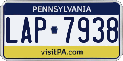 PA license plate LAP7938