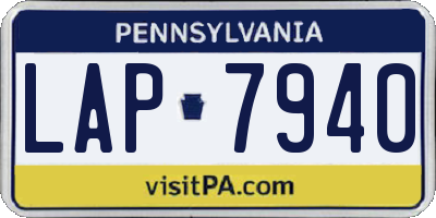 PA license plate LAP7940