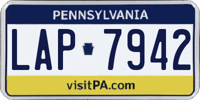 PA license plate LAP7942