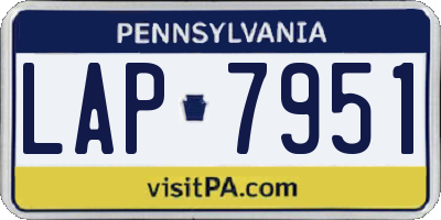 PA license plate LAP7951