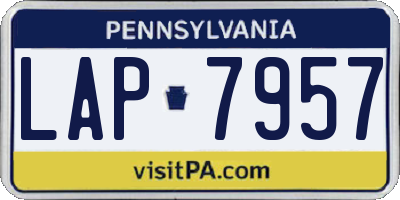 PA license plate LAP7957