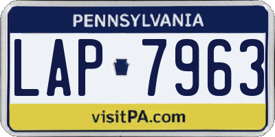 PA license plate LAP7963