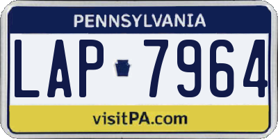 PA license plate LAP7964