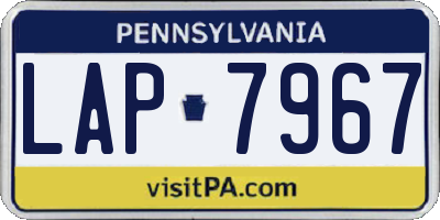 PA license plate LAP7967