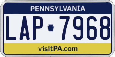 PA license plate LAP7968