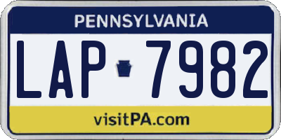PA license plate LAP7982