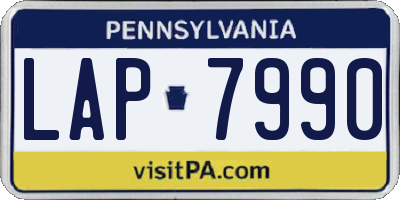 PA license plate LAP7990