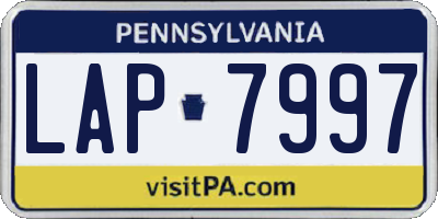 PA license plate LAP7997