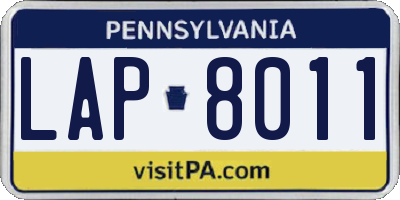 PA license plate LAP8011