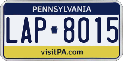 PA license plate LAP8015
