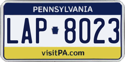 PA license plate LAP8023