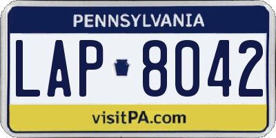 PA license plate LAP8042