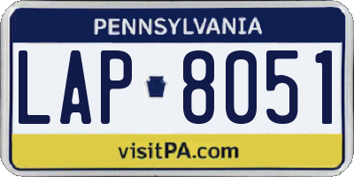 PA license plate LAP8051