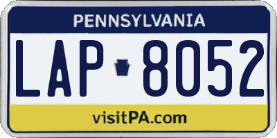 PA license plate LAP8052