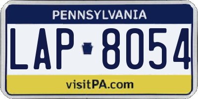 PA license plate LAP8054